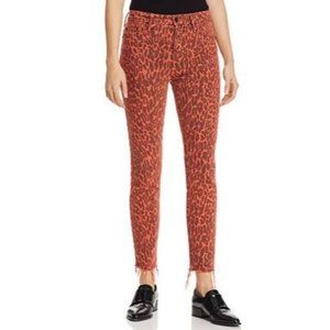 MOTHER NWT High Waisted Looker Ankle Fray Jeans Animal Attraction Womens 26